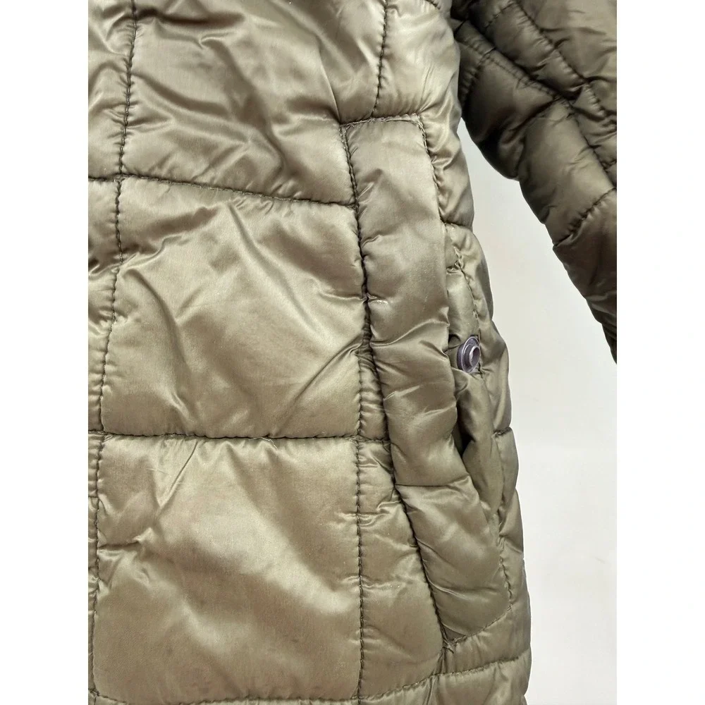 K-Way Puffer‎ Jacket Youth 10Y Olive Green Jacques Thermo Light Hooded Quilted